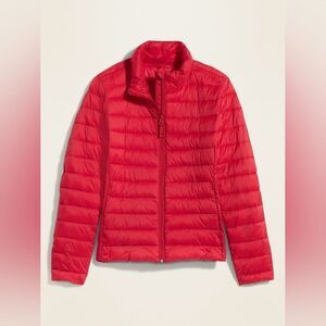 Old Navy Go-H2O Water Resistant Puffer Jacket Narrow Channel Robbie Red Small